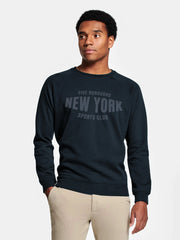 Easy Blue Printed Crew Neck Sweatshirt