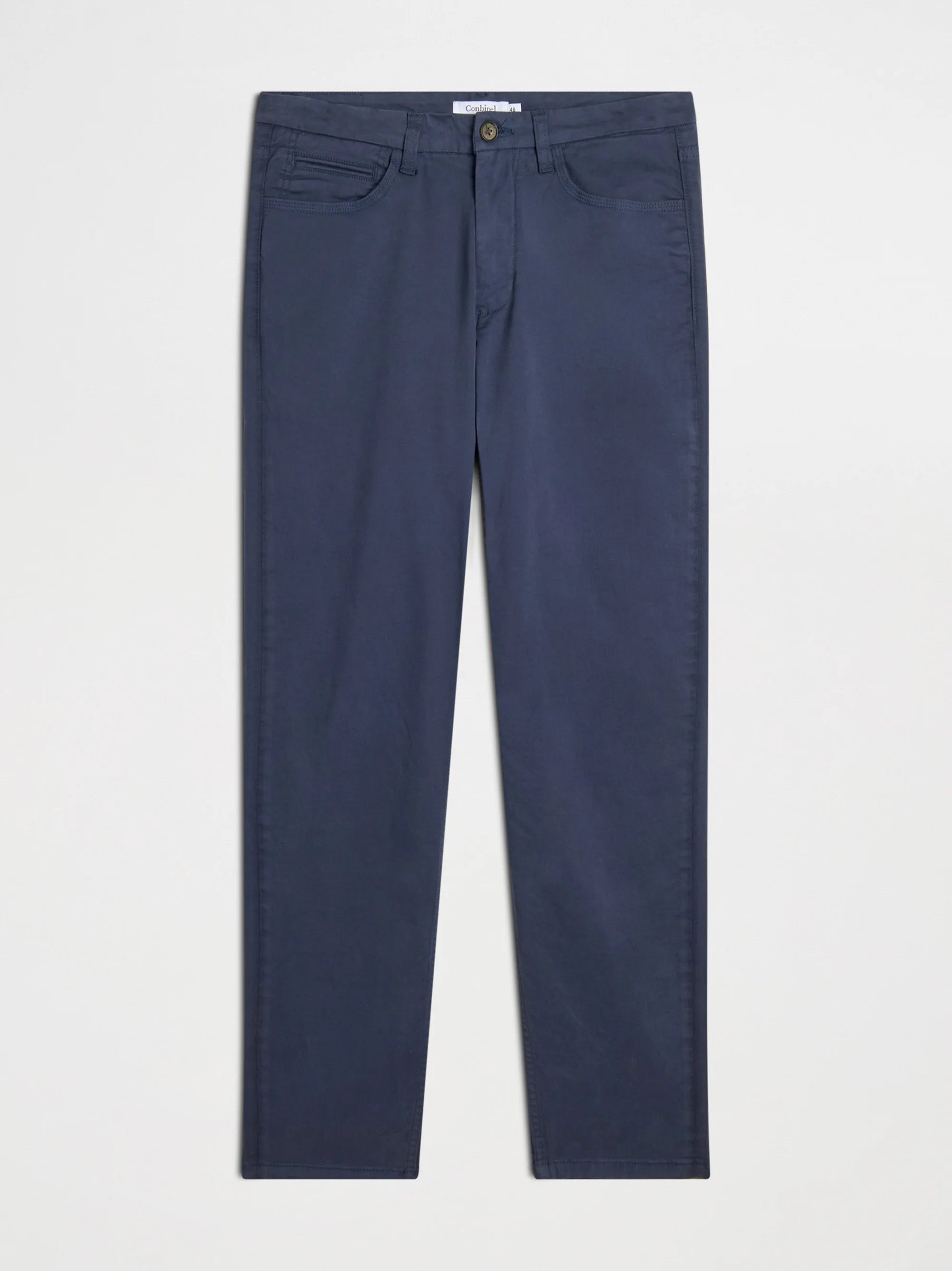 Five pocket slim fit blue cotton pant