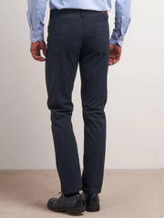 Five pocket slim fit dark blue cotton pant