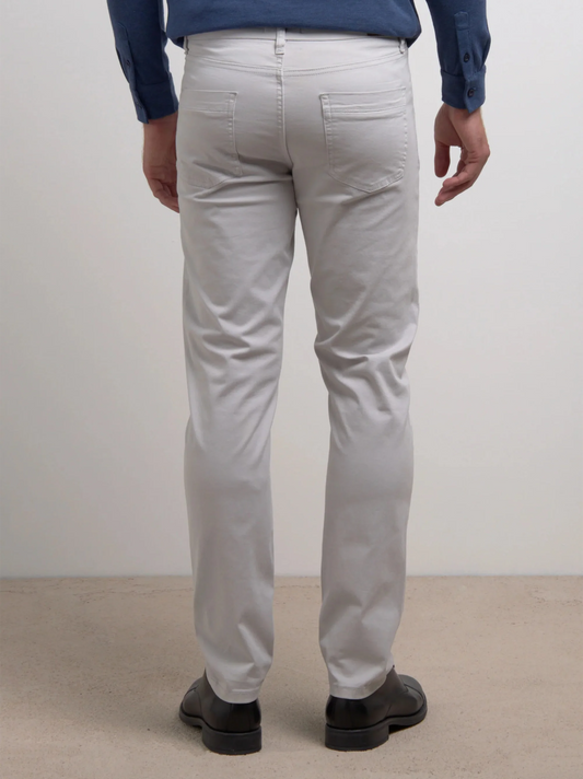 Five pocket slim fit grey cotton pant