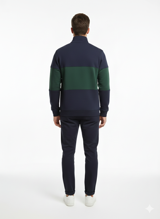 Gant Color Block Half-Zip Sweatshirt Navy/Green