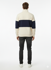 Gant Color Block Half-Zip Sweatshirt Beige/Navy