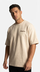 DropSize Signature Oversized Tee – Sandstone