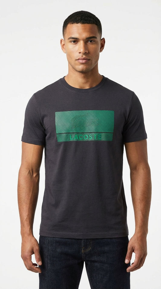 Lacoste | Men’s Graphic Logo Crew Neck T-Shirt – Charcoal Black