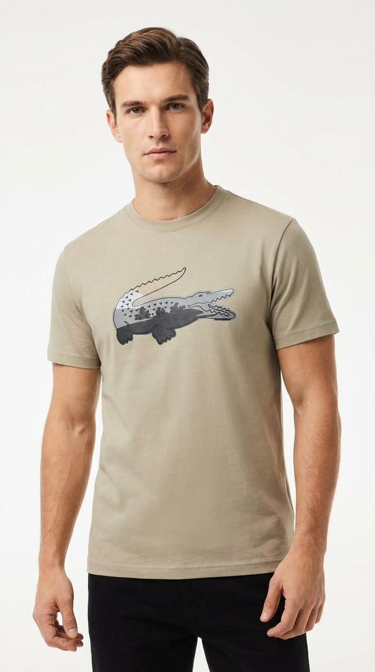 Lacoste | Men’s "Shadow Croc" Graphic T-Shirt –  Beige