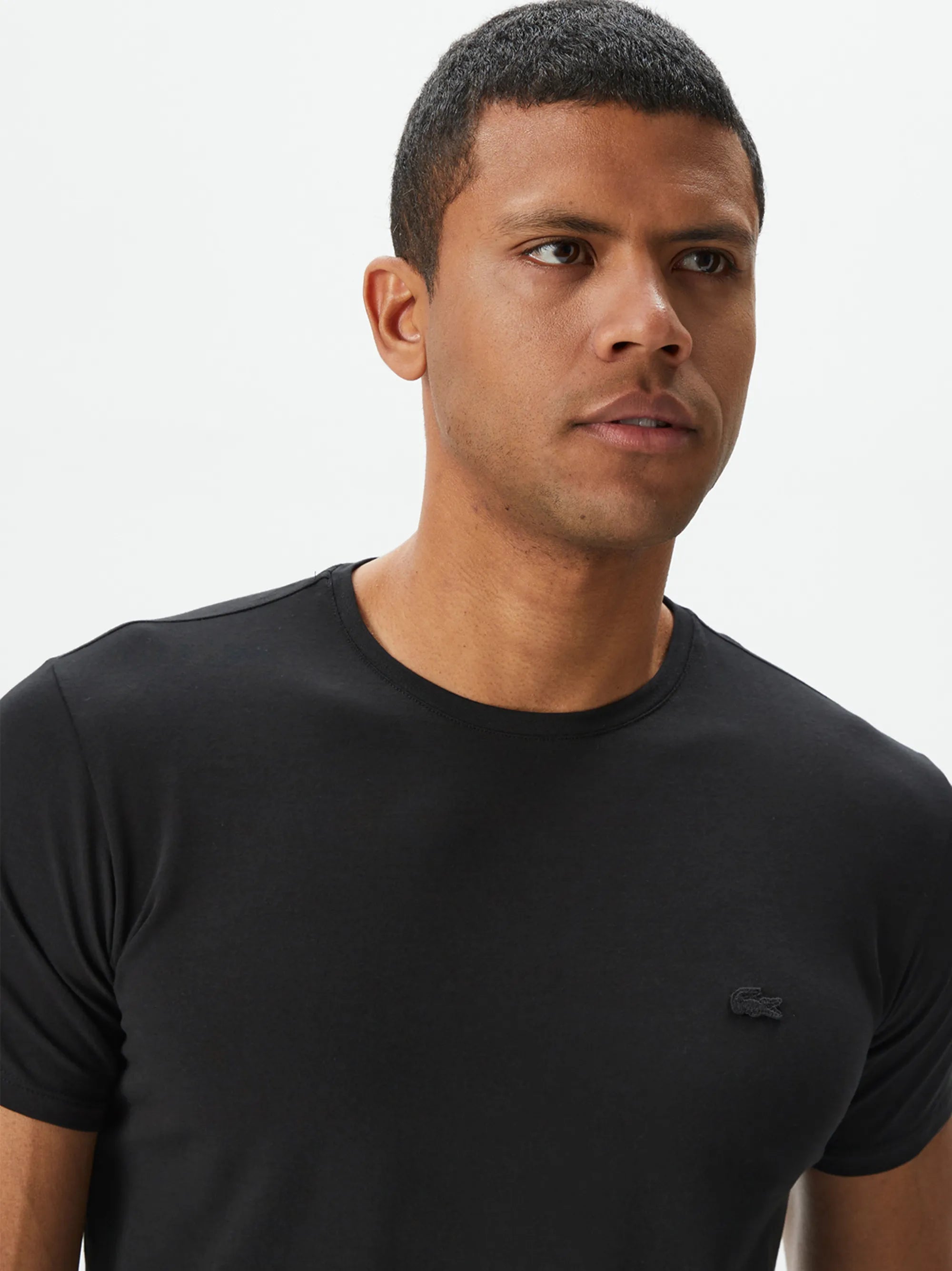 Lacoste Mens Regular Fit Crew Neck Black T-shirt