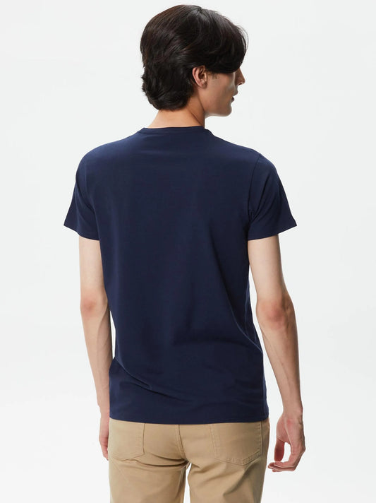 Lacoste Mens Regular Fit Crew Neck Blue T-shirt