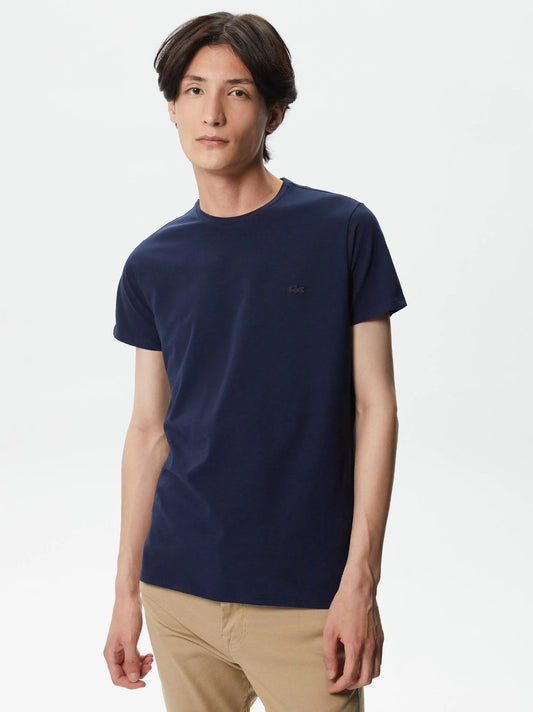 Lacoste Mens Regular Fit Crew Neck Blue T-shirt