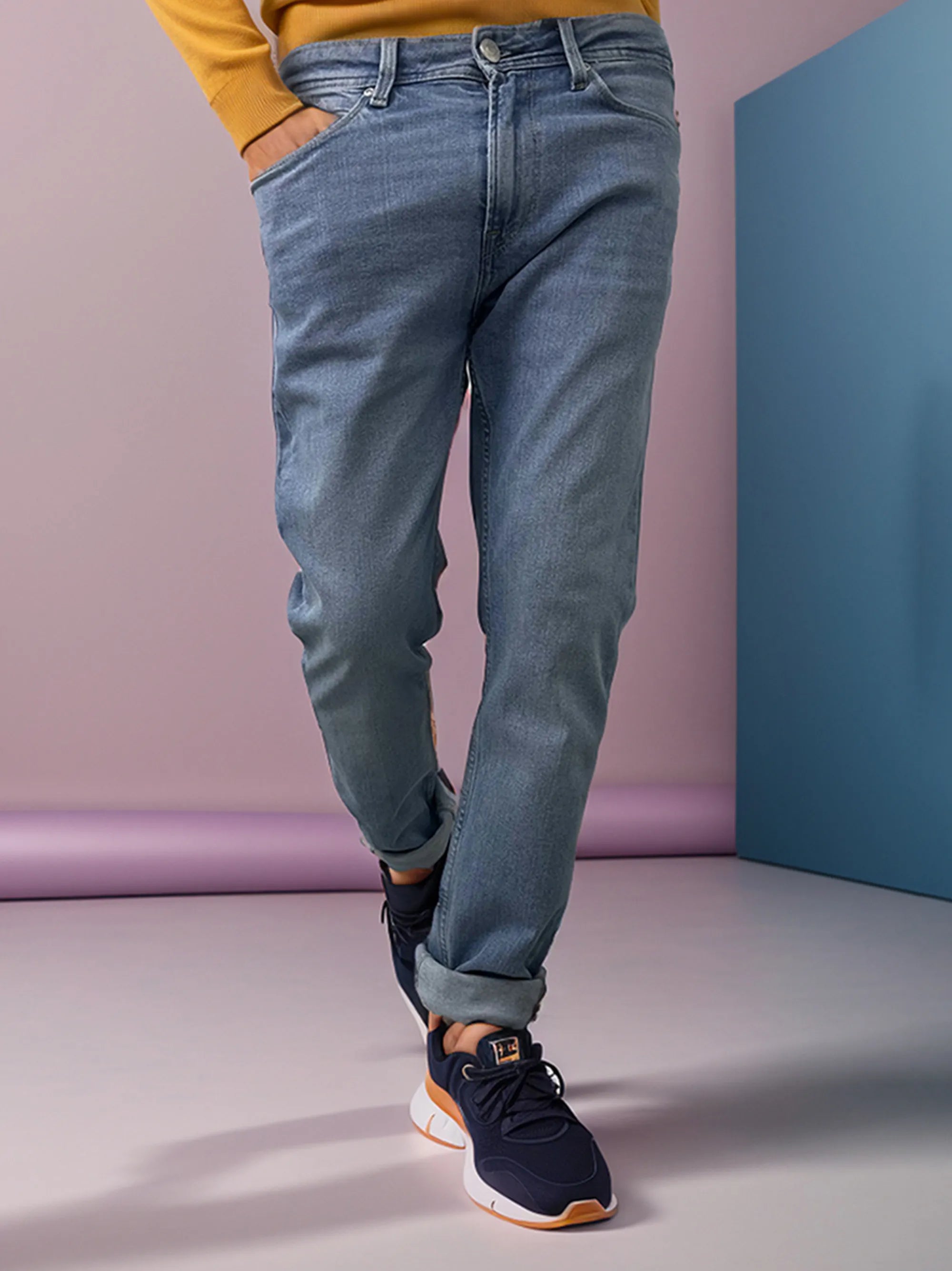 Light Blue Slim fit Stretchable Jeans Pant for men