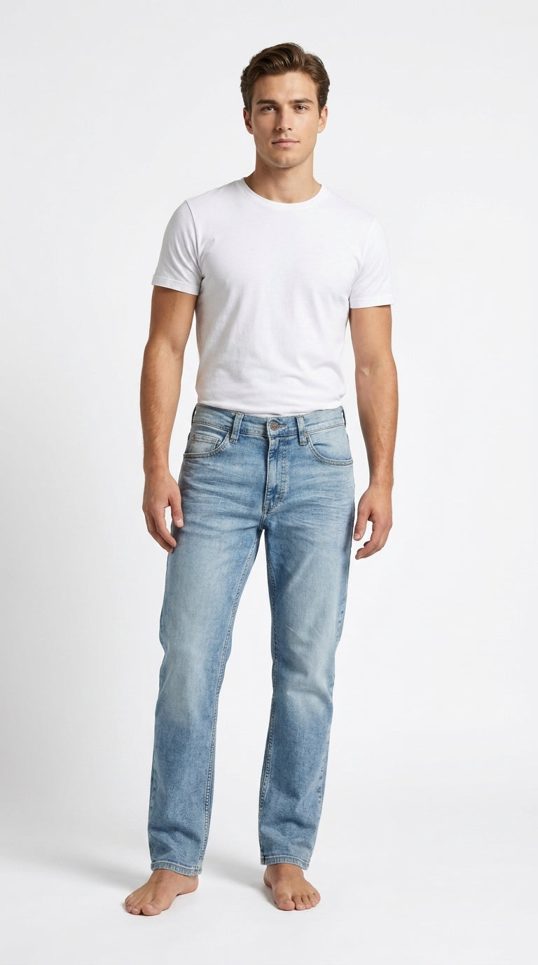 Mustang Men’s Bleach Blue Stonewashed Jeans