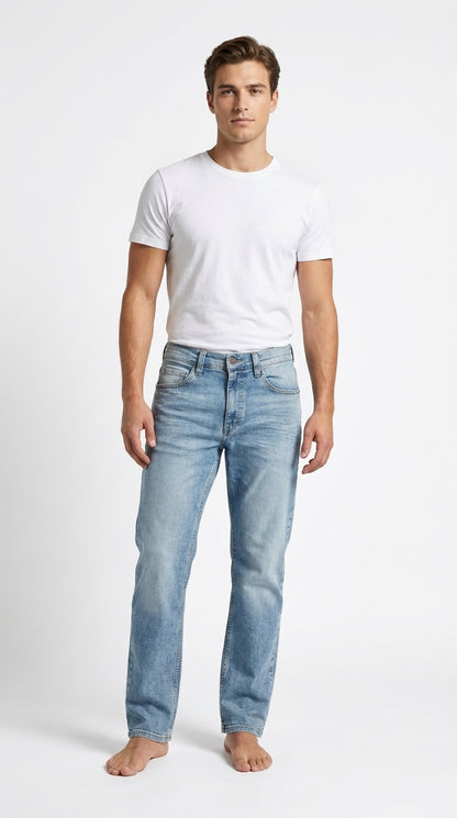 Mustang Men’s Bleach Blue Stonewashed Jeans