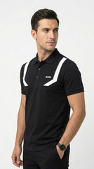 BOSS Graphic Chevron Panel Polo