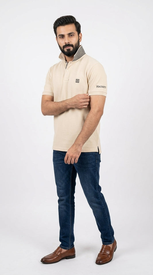 The Signature Hackett Multi-Stripe Collar Polo Shirt