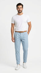 Premium Cotton Essential Chinos – Sky Blue