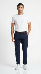 Premium Cotton Essential Chinos – Midnight Navy