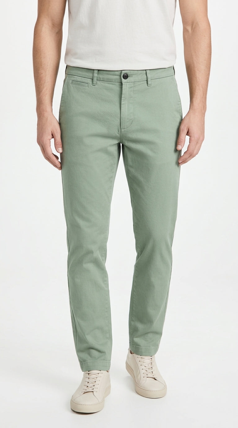 Premium Cotton Essential Chinos – Pistachio Green