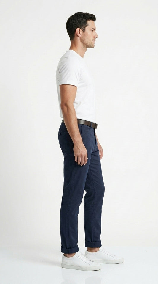 Premium Cotton Essential Chinos – Midnight Navy