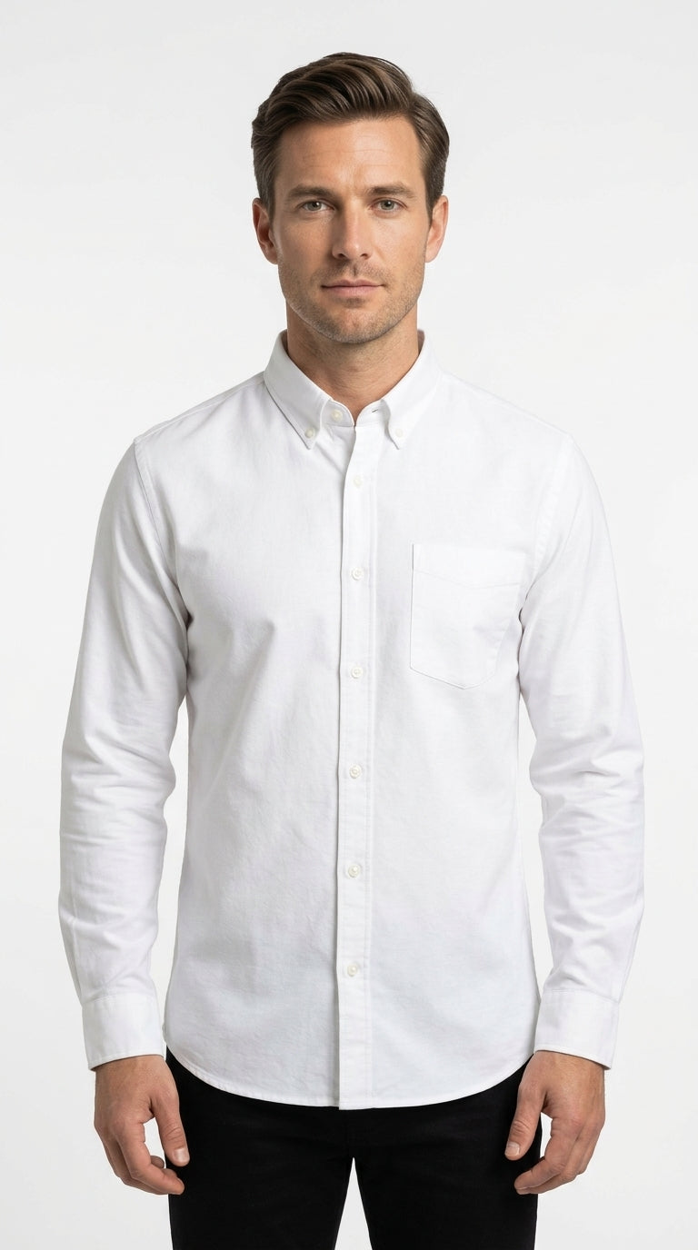 JACK & JONES Men’s Essentials Casual Shirt – Bright White