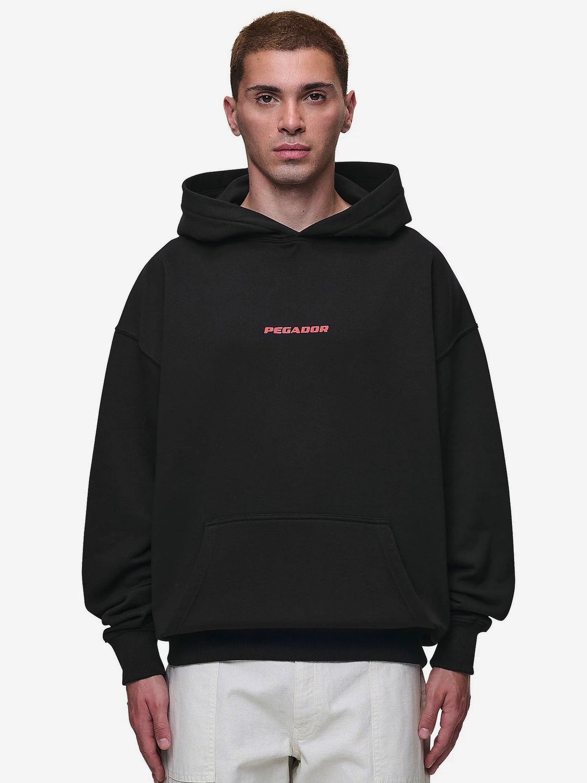Men Colne Logo Oversized Black Hoodie