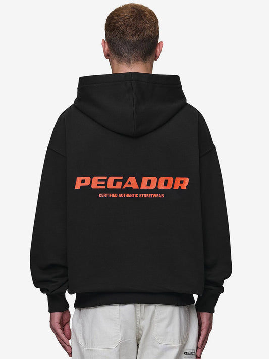 Men Colne Logo Oversized Black Hoodie