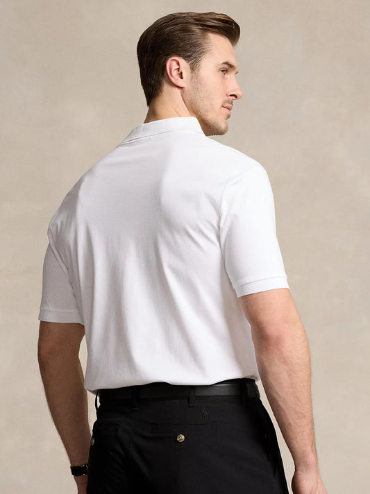 Men Colourful Embroidery Logo White Polo Shirt