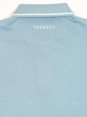 Men Embroidery Chest Logo Sky Blue Polo Shirt