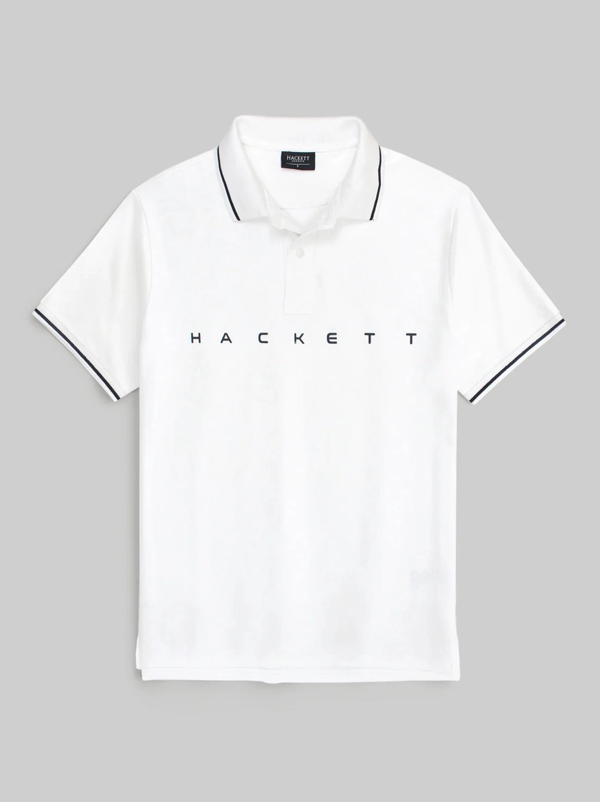 Men Embroidery Chest Logo White Polo Shirt