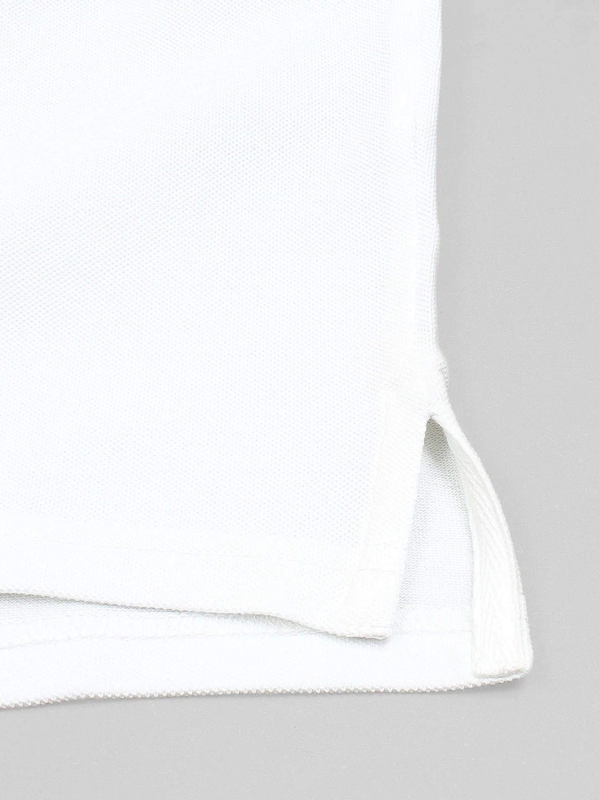 Men Embroidery Chest Logo White Polo Shirt