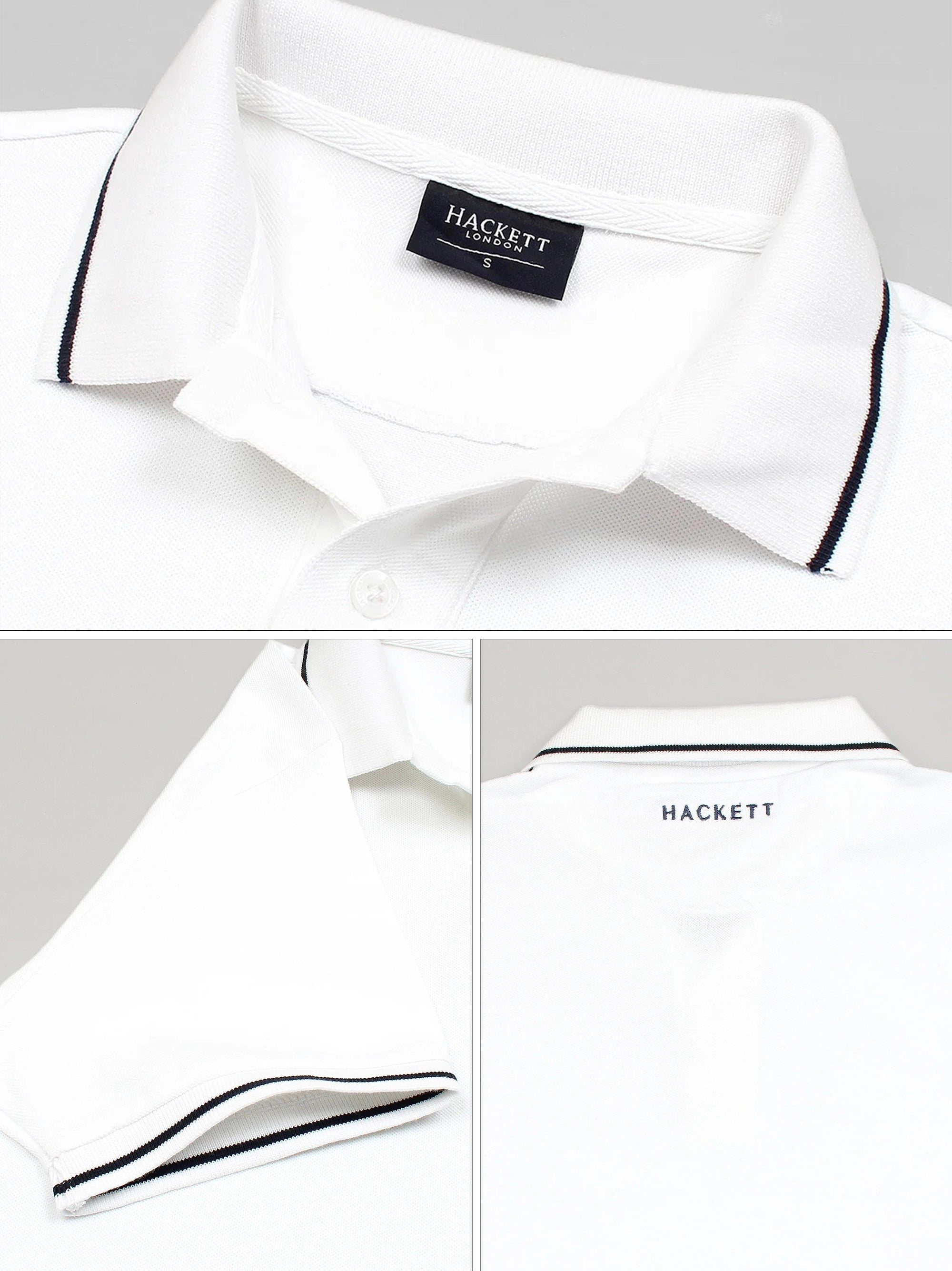 Men Embroidery Chest Logo White Polo Shirt