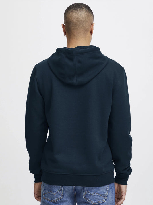 Men Embroidery Logo Navy Blue Hoodie
