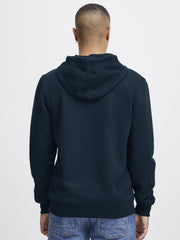 Men Embroidery Logo Navy Blue Hoodie