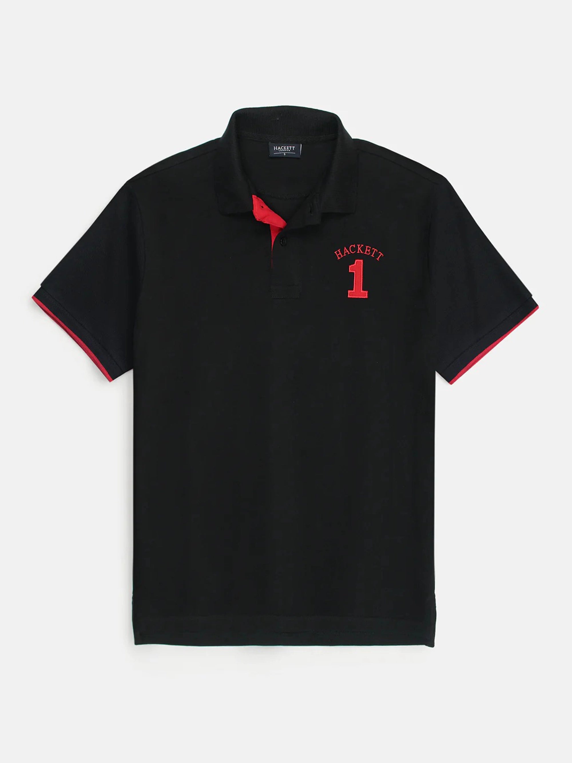 Men Iconic Embroidery Logo Black Polo Shirt