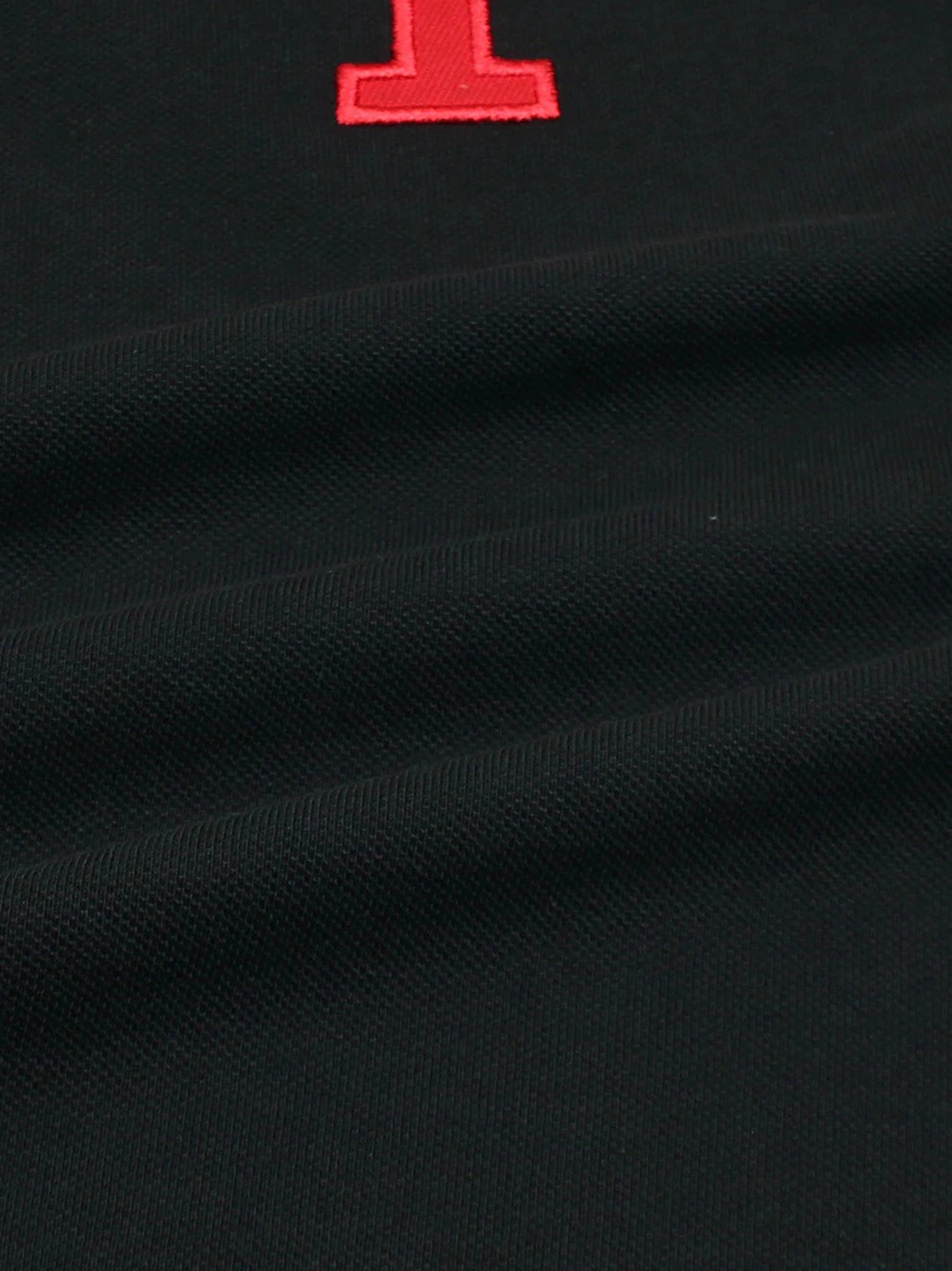 Men Iconic Embroidery Logo Black Polo Shirt