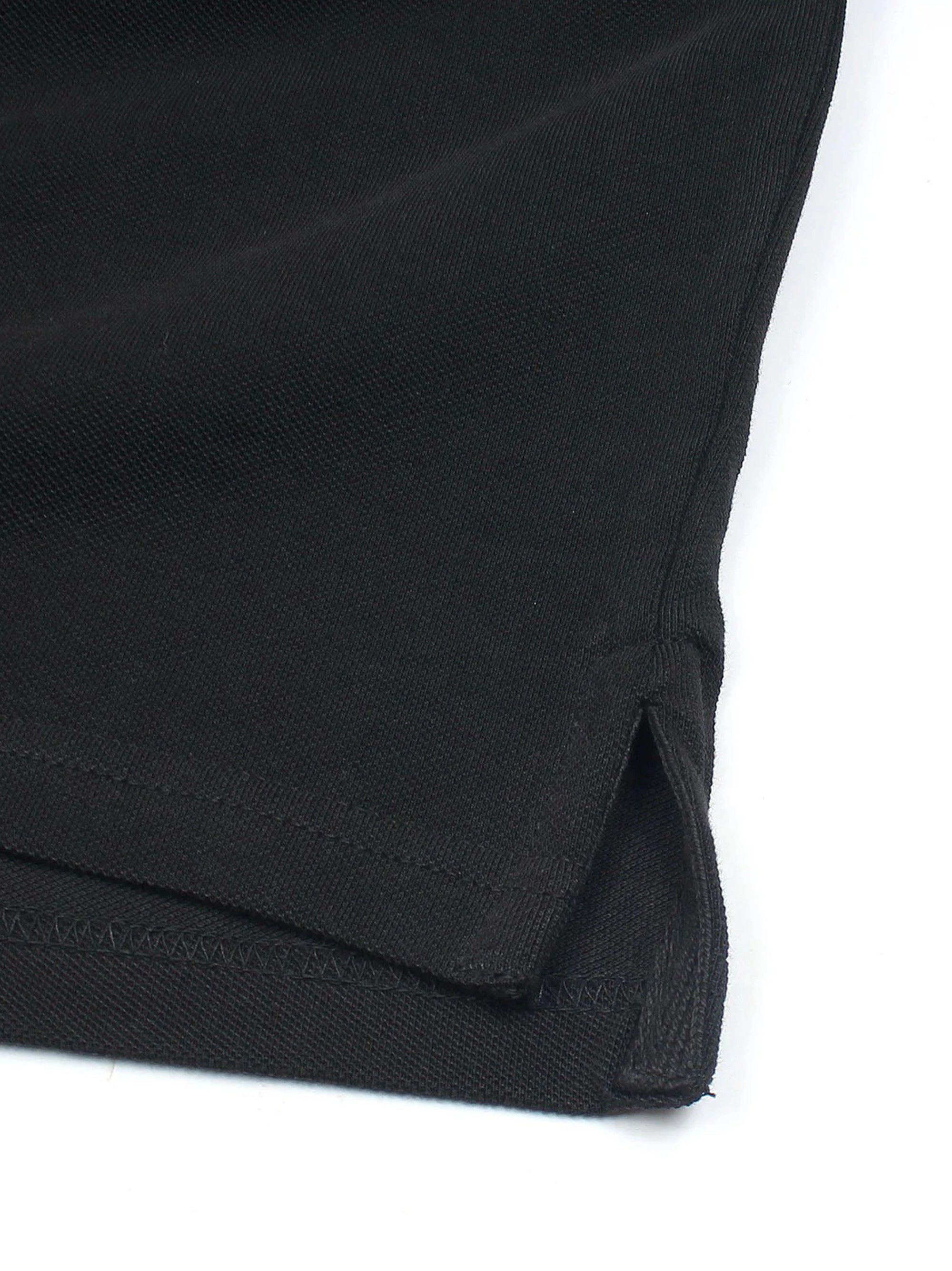 Men Iconic Embroidery Logo Black Polo Shirt