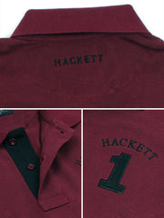 Men Iconic Embroidery Logo Maroon Polo Shirt