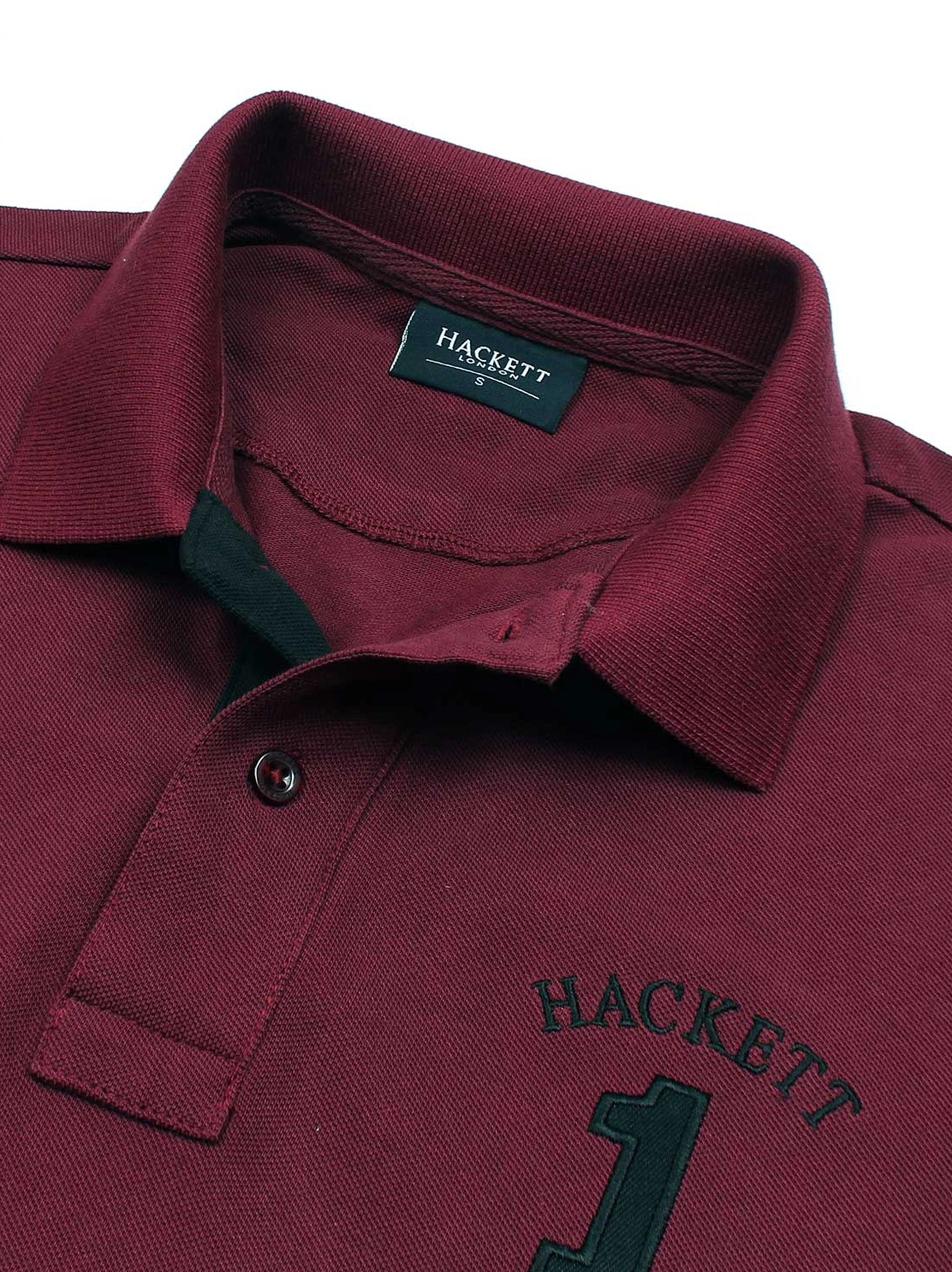 Men Iconic Embroidery Logo Maroon Polo Shirt
