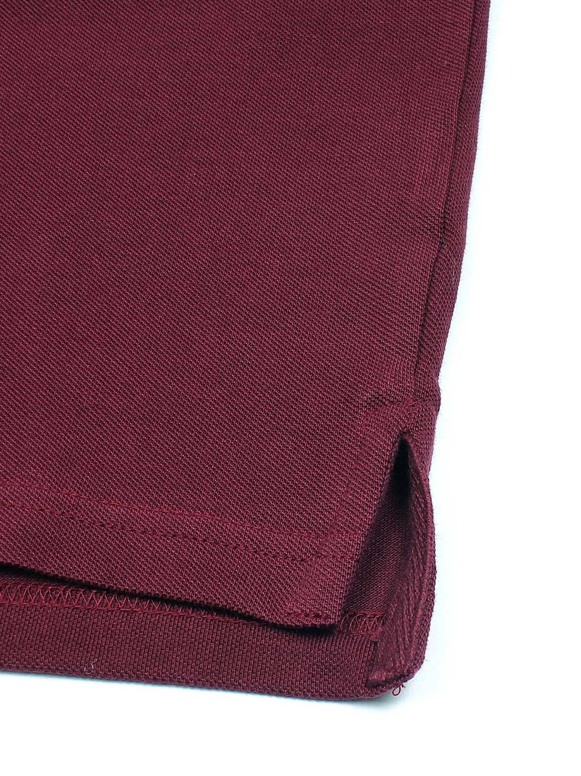 Men Iconic Embroidery Logo Maroon Polo Shirt