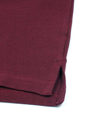 Men Iconic Embroidery Logo Maroon Polo Shirt