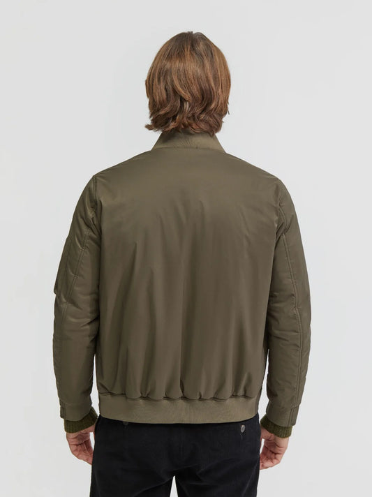 Men Padded Bomber Olive Jacket