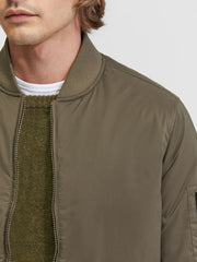 Men Padded Bomber Olive Jacket