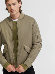Men Padded Bomber Skin Jacket