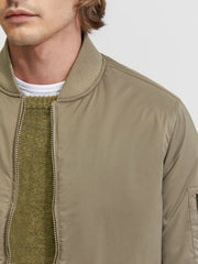Men Padded Bomber Skin Jacket