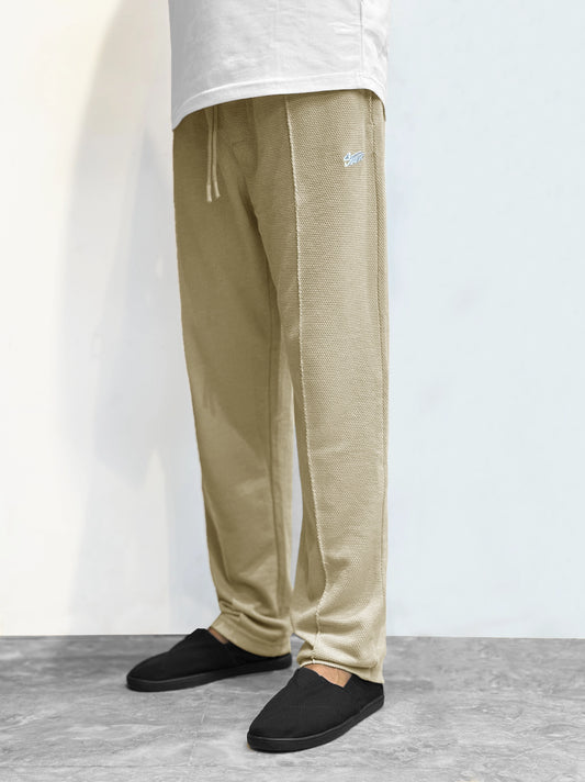 Men Plain Stripe Line Trouser In Skin