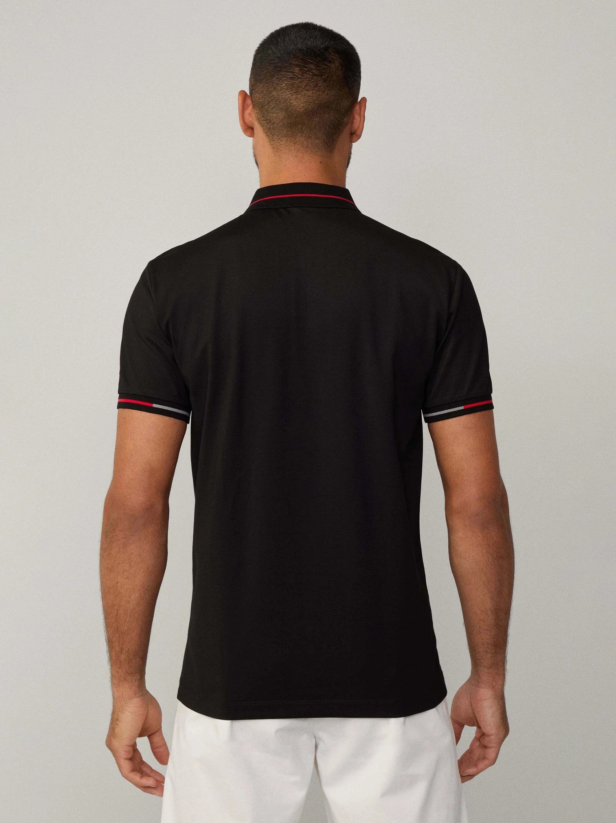 Men Side Logo Black Polo Shirt
