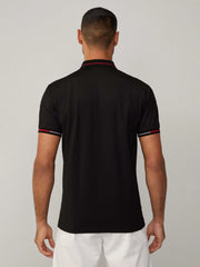 Men Side Logo Black Polo Shirt