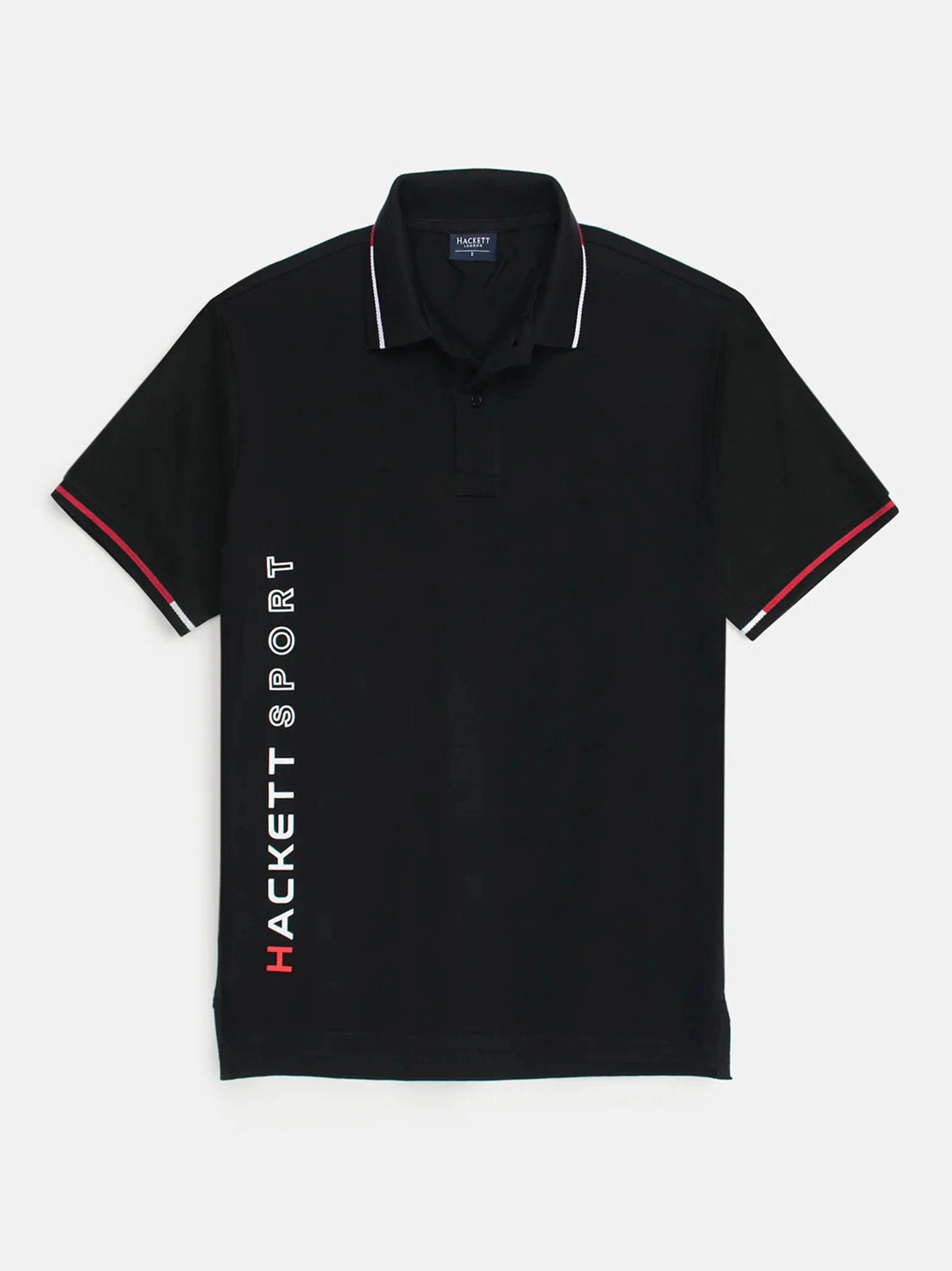 Men Side Logo Black Polo Shirt