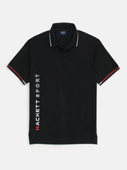 Men Side Logo Black Polo Shirt