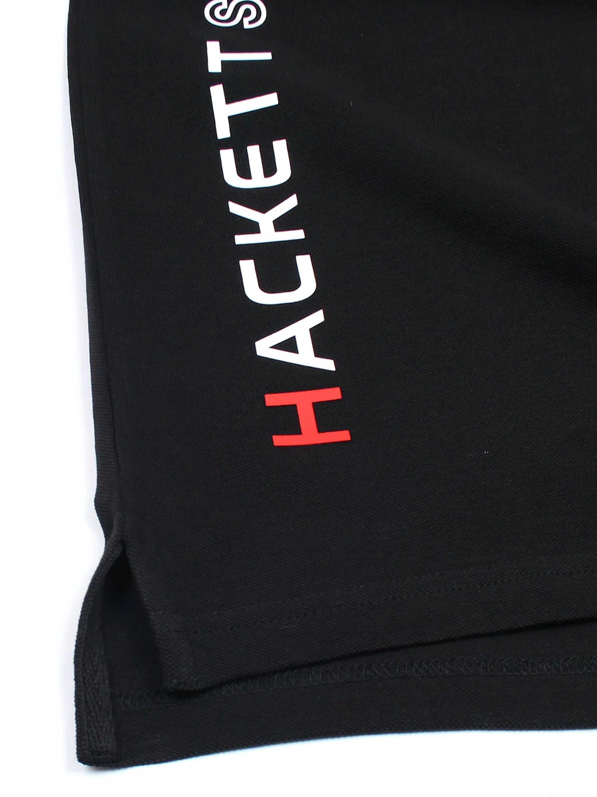 Men Side Logo Black Polo Shirt