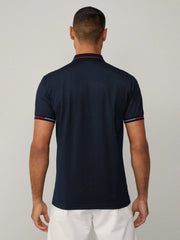 Men Side Logo Navy Blue Polo Shirt