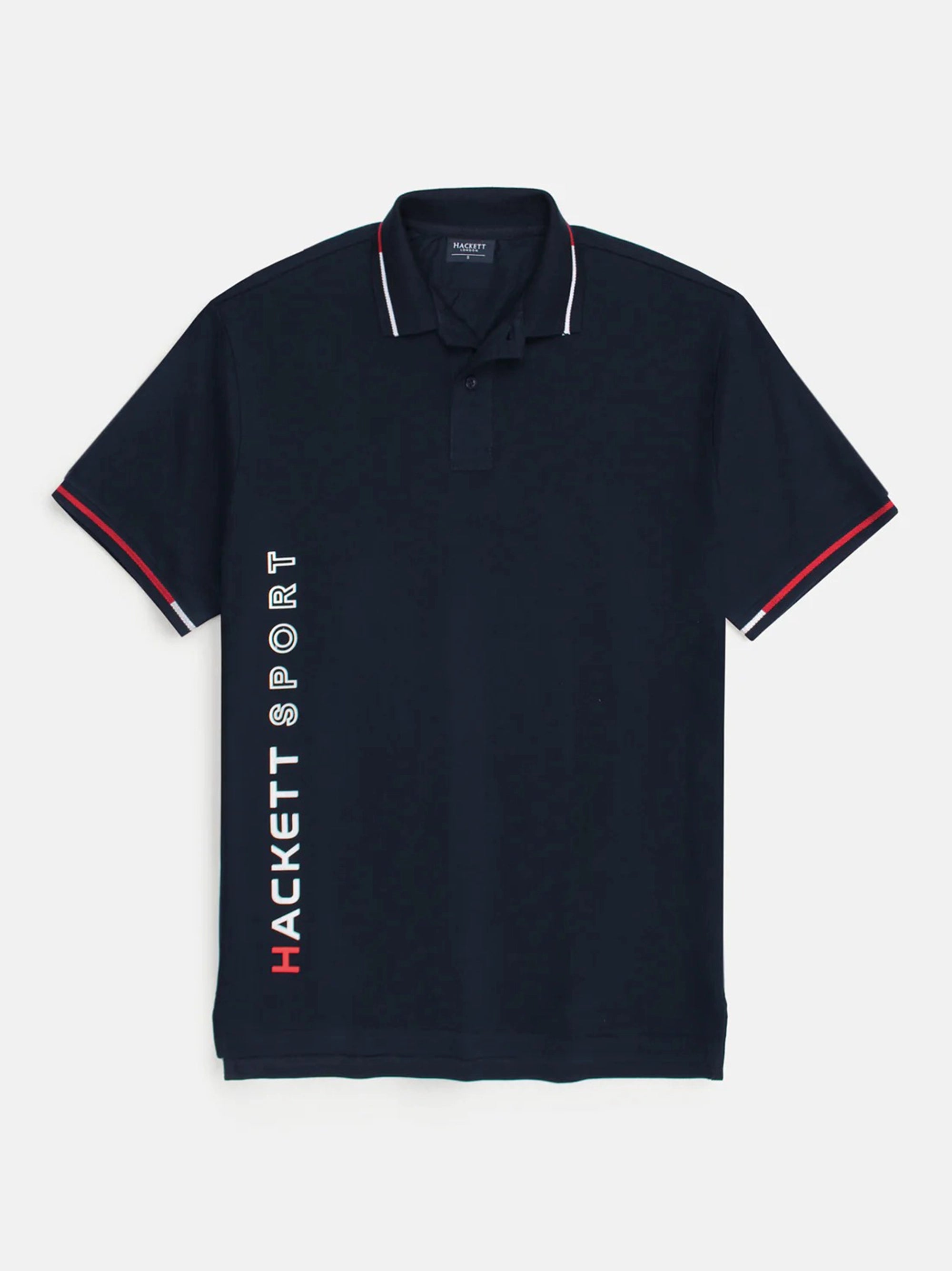 Men Side Logo Navy Blue Polo Shirt